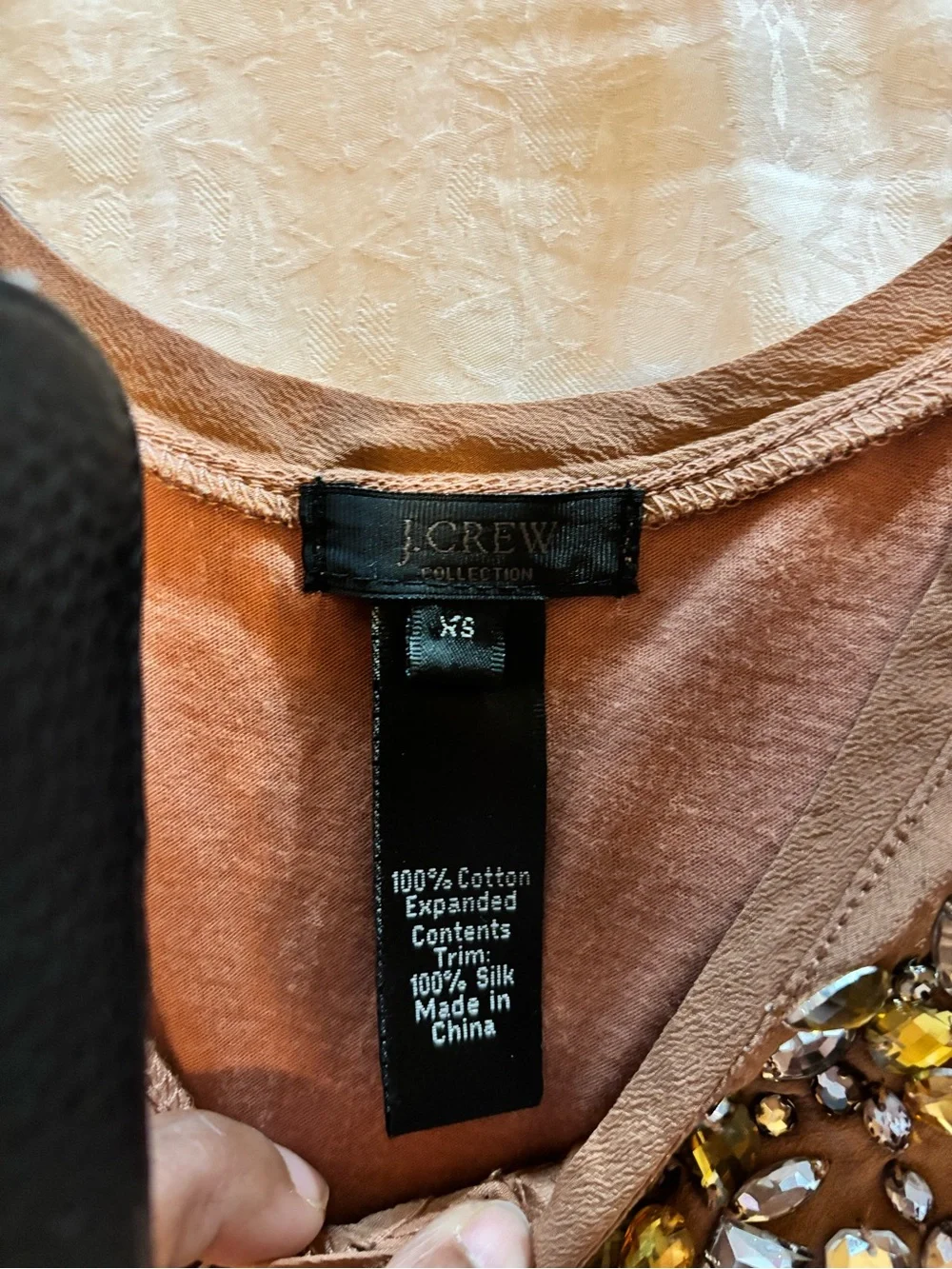 J. Crew Blush Pink Jeweled Tank